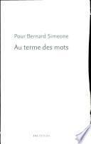 Télécharger le livre libro Pour Bernard Simeone